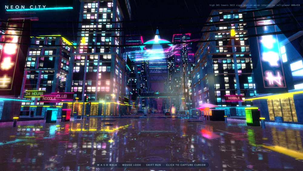 Neon City, game-ready